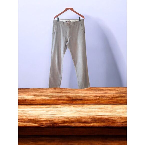Brooks Brother Men Brown Knit Herringbone Trouser Pants Size 35